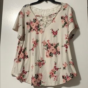 Floral and Lace Detail Blouse